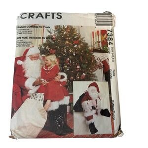 McCalls Crafts 7384 Santa Claus Costume, Bag and Doll Sz Lg Sewing Pattern‎